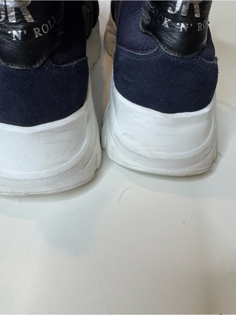 John Richmond Sock Sneakers Navy High Top Knit Shoes Made in Italy size 12 - Picture 5 of 11
